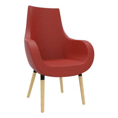 fm Büromöbel Sessel »Pirum« hohe Rückenlehne Gestell Holz rot, 71x102.5x48 cm Image