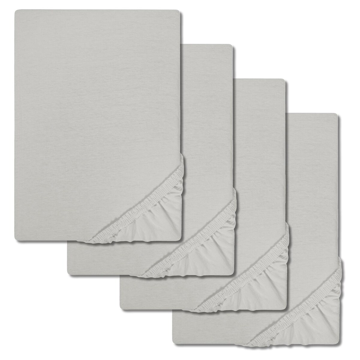 4er-Set CloudComfort Basic Spannbettlaken silbergrau 140 x 190 - 160 x 200 cm Image