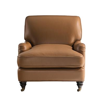 Janelle Leather Chair - Saddle Leather, Sierra - Ballard Designs