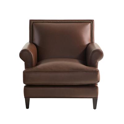 Juliana Leather Chair - Saddle Leather, Fossil - Ballard Designs