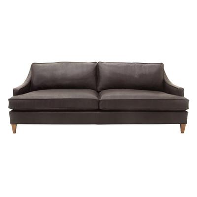 Cameron Leather Sofa - Espresso Leather, Fossil - Ballard Designs