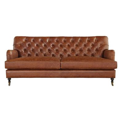 Maggie Leather Sofa - Saddle Leather, Sierra - Ballard Designs