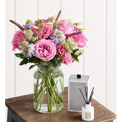 1-800-Flowers Flower Delivery Blushing Meadow Bouquet W/ Apothecary Jar & Diffuser
