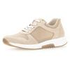 Keilsneaker GABOR ROLLINGSOFT, Damen, Gr. 39, beige (hellbeige), Veloursleder, Textil, unifarben, sportlich, Schuhe Sneaker, Freizeitschuh, Halbschuh, Schnürschuh im sommerlichem Materialmix