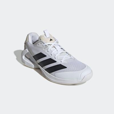 Tennisschuh ADIDAS PERFORMANCE "ADIZERO UBERSONIC 5", Gr. 46, schwarz-weiß (cloud weiß, core schwarz, silber metallic), Textil, Synthetik, sportlich, Schuhe, für Hartplätze