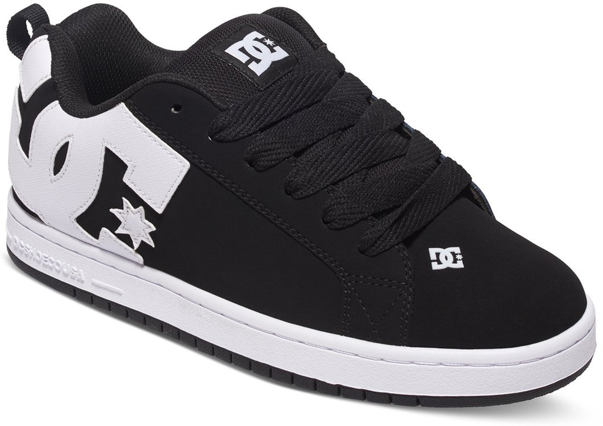 Sneaker DC SHOES "COURT GRAFFIK", Herren, Gr. 44, schwarz, Leder, Schuhe Sneaker
