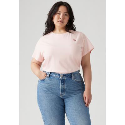 T-Shirt LEVI'S PLUS "PL THE PERFECT", Damen, Gr. XXXL (54/56), rosa (potpourri), Single Jersey, Obermaterial: 100% Baumwolle, unifarben, casual, gerade taillenlang, Rundhals, Kurzarm, Shirts, mit Logo-Stickerei Image