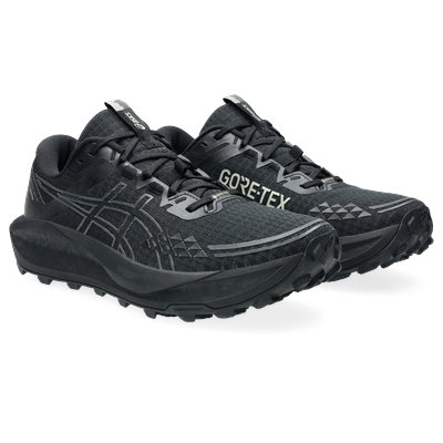 Trailrunningschuh ASICS "GEL-TRABUCO 13 GORE-TEX", Gr. 42,5, schwarz (schwarz, graphite grau), Textil, Synthetik, sportl