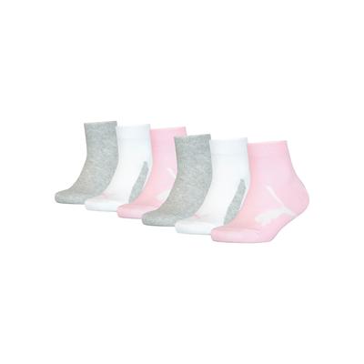 Kurzsocken PUMA "KIDS BWT QUARTER 6P ECOM", Damen, Gr. 35-38, pink (pink, grau), Baumwollmischung, uni und meliert, normal, Socken, mit eingestricktem Logo Image