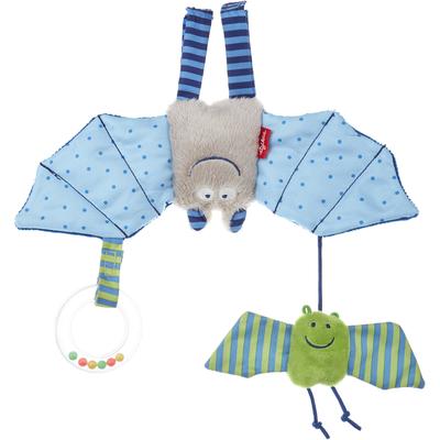 Kinderwagen-Anhänger SIGIKID "Ontour, Fledermaus, blau", bunt (blau, grau, grün), Greifspielzeug, KinderB:23cm H:3cm L:24cm, Polyester, B:23cm H:3cm L:24cm Image