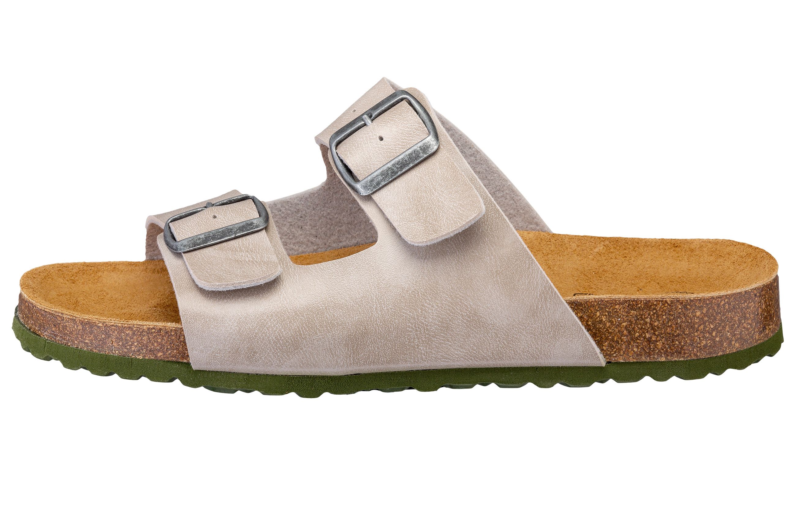 Pantolette LICO "Pantolette Bioline Concrete", Damen, Gr. 39, beige (braun), Synthetik, Schuhe Pantolette