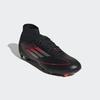 Fußballschuh ADIDAS PERFORMANCE "F50 LEAGUE MID FG/MG", Gr. 43, core schwarz, iron metallic, lucid rot, Synthetik, Textil, sportlich, Schuhe