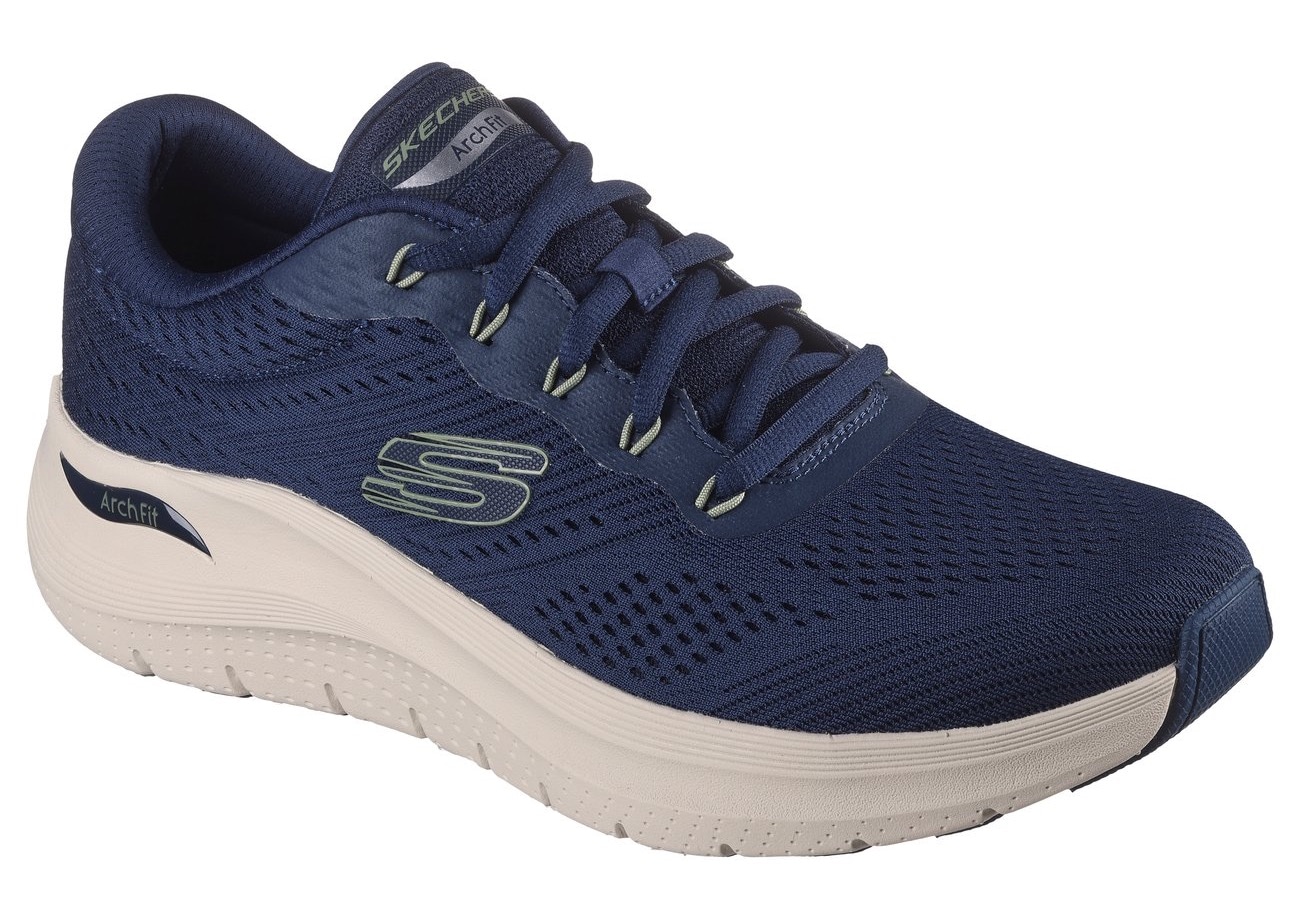Sneaker SKECHERS "ARCH FIT 2.0", Damen, Gr. 44, blau (navy), Textil, Schuhe Sneaker, Trainingsschuh, Schnürschuh mit komfortabler Innensohle
