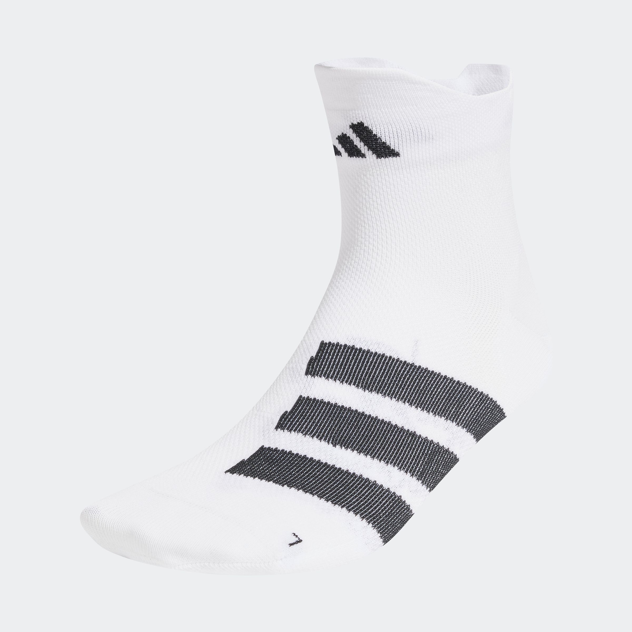 Funktionssocken ADIDAS PERFORMANCE "RUNxADIZEROSock", Damen, Gr. L (43/45), schwarz-weiß (weiß, schwarz, schwarz), Obermaterial: 78% Polyamid, 17% Polyester, 5% Elasthan, Socken