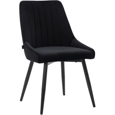 Esszimmerstuhl LEONIQUE "Bondy, 2er-Set, Stuhl", schwarz, B:52cm H:83cm T:59cm, plywood, foam, fabric, metal leg, Stühle Image