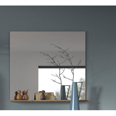 Garderobenspiegel INOSIGN "Riga, B x T x H ca.: 90 x 16 x 84 cm, 1 Ablageboden", braun (spiegelglas, nox oak nb, basalt grau nb), B:90cm H:84cm T:16cm, FSC-zertifizierter Holzwerkstoff, Spiegel, Spiegel, Wandspiegel, Flurspiegel, Dielenspiegel Image