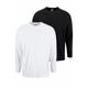 Langarmshirt FRUIT OF THE LOOM, Herren, Gr. 4XL (66/68), schwarz-weiß (weiß, schwarz), Single Jersey, Obermaterial: 100% Baumwolle, unifarben, Basic, normal, Rundhals, Langarm, Shirts, aus reiner Baumwolle