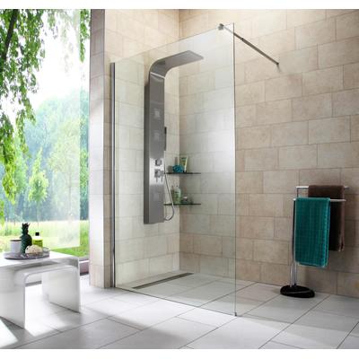 Walk-in-Dusche WELLTIME "Tropea", grau (chromfarben), B:120cm H:190cm, Duschwände