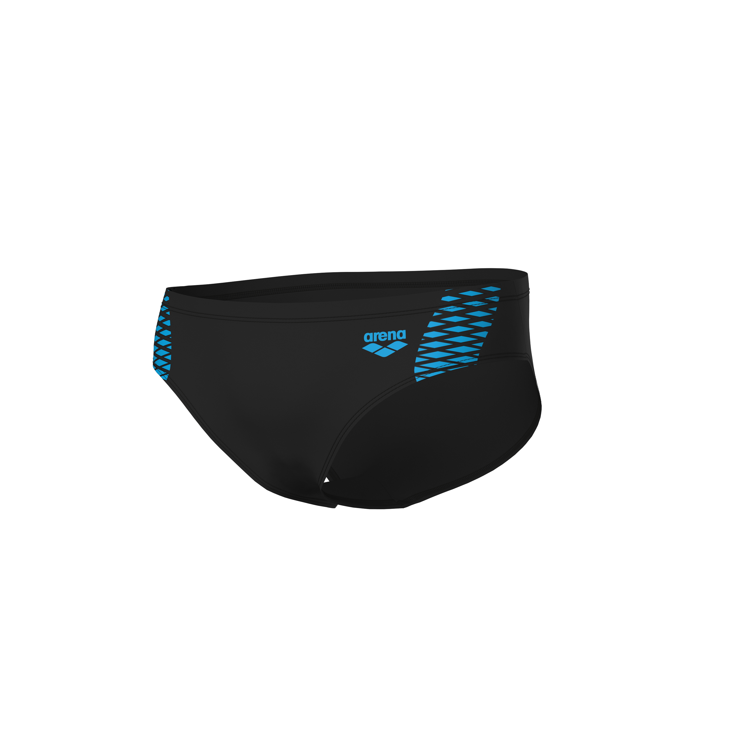 Badehose ARENA "MEN'S ARENA OPENINGS SWIM BRIEFS", Herren, Gr. 6L, N-Gr, schwarz (schwarz, turquo), Obermaterial: 80% Polyamid, 20% Elasthan, Sportlich, Badehosen Image