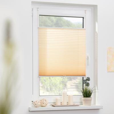 Plissee LICHTBLICK ORIGINAL "Klemmfix" Gr. 15, beige (creme, weiß), B:90cm H:210cm, Obermaterial: 100% Polyester, Plissees, Faltenstore Image