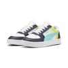 Sneaker PUMA "CAVEN 2.0 BLOCK JR", Kinder, Gr. 38,5, puma weiß, safe lake, new navy, Synthetik, mehrfarbig, sportlich, Schuhe