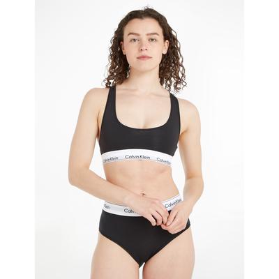 Bralette "Modern Cotton", Damen, Gr. L, N-Gr, schwarz, Jersey, Obermaterial: 53% Baumwolle, 35% Modal, 12% Elasthan, CALVIN KLEIN UNDERWEAR, unifarben, Basic, körpernah, BHs, mit Racerback
