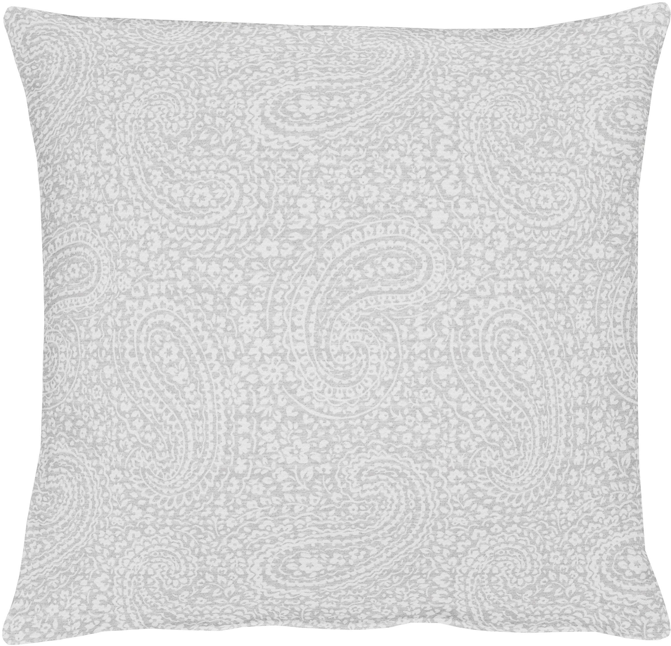 Dekokissen APELT "7907 Uni Paisley" Gr. 2, grau (grau, unifarben), B:48cm L:48cm, Kunstfaser, Polyester, Dekokissen_Sitzkissen_Kissenhüllen, Kissenhülle mit Füllung, 1 Stück Image