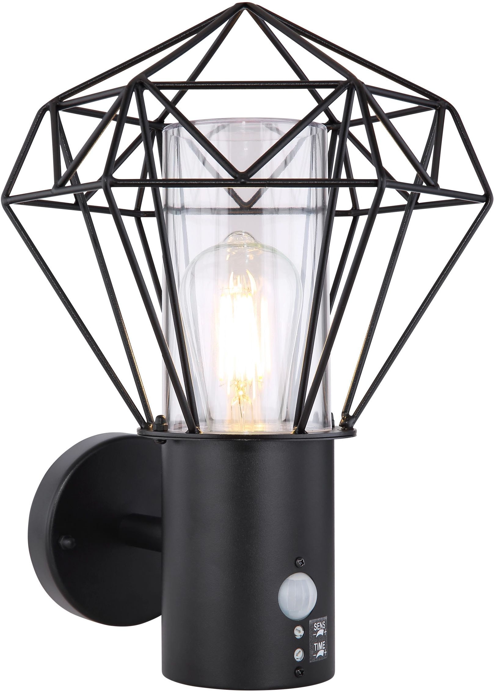 GLOBO LIGHTING LED Außen-Wandleuchte "HORACE", schwarz, 1 Stk., Leuchten, Außenleuchte, Garten, Terrasse, Metallgeflecht, IP44 Image