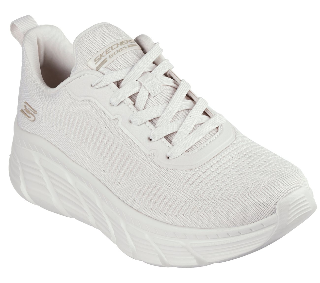 Sneaker SKECHERS "BOBS B FLEX HI-FLYING HI", Damen, Gr. 36, weiß (sanftes weiß), Textil, Schuhe Sneaker, Trainingsschuh, Schnürschuh, Freizeitschuh in veganer Verarbeitung