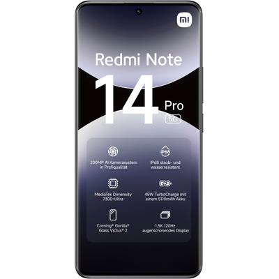 XIAOMI Smartphone "Redmi Note 14 Pro 5G", schwarz (mitternachtsschwarz), 256 GB, Mobiltelefone, Topseller