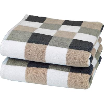 Handtuch ROSS "Würfelfond", anthrazit, flanell, cappuccino, weiß, B:50cm L:100cm, Frottier, Baumwolle, Handtücher (Packung), 100% Baumwolle Image