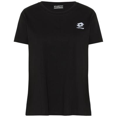 T-Shirt LOTTO, Damen, Gr. XL (42), schwarz (caviar), 100% Baumwolle, unifarben, sportlich, normal, Rundhals, Kurzarm gerader Abschluss, Shirts, - in körpernaher Form Image