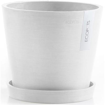 Blumentopf ECOPOTS "Amsterdam 20 + Wassersystem Weißgrau", weiß, B:20cm H:17,2cm T:20cm Ø:18,5cm, Kunststoff, Pflanzgefäße, für innen und außen: frostsicher, bruchsicher und lichtbeständig Image