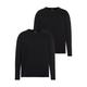 Langarmshirt FRUIT OF THE LOOM, Herren, Gr. 5XL (70/72), schwarz, Single Jersey, Obermaterial: 100% Baumwolle, Basic, normal, Rundhals, Langarm, Shirts, aus reiner Baumwolle