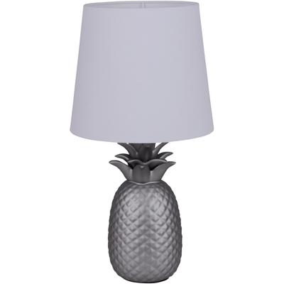 NÄVE Tischleuchte "KERAMIK", bunt (silberfarben, weiß), Ø 25cm H: 42cm, Lampen, Ananas Optik, Designlampe Image