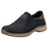 Slipper RIEKER, Herren, Gr. 44, bunt (nachtblau, braun), Lederimitat, Basic, Schuhe, Slip-on-Sneaker, Freizeitschuh, Halbschuh mit Gummizug