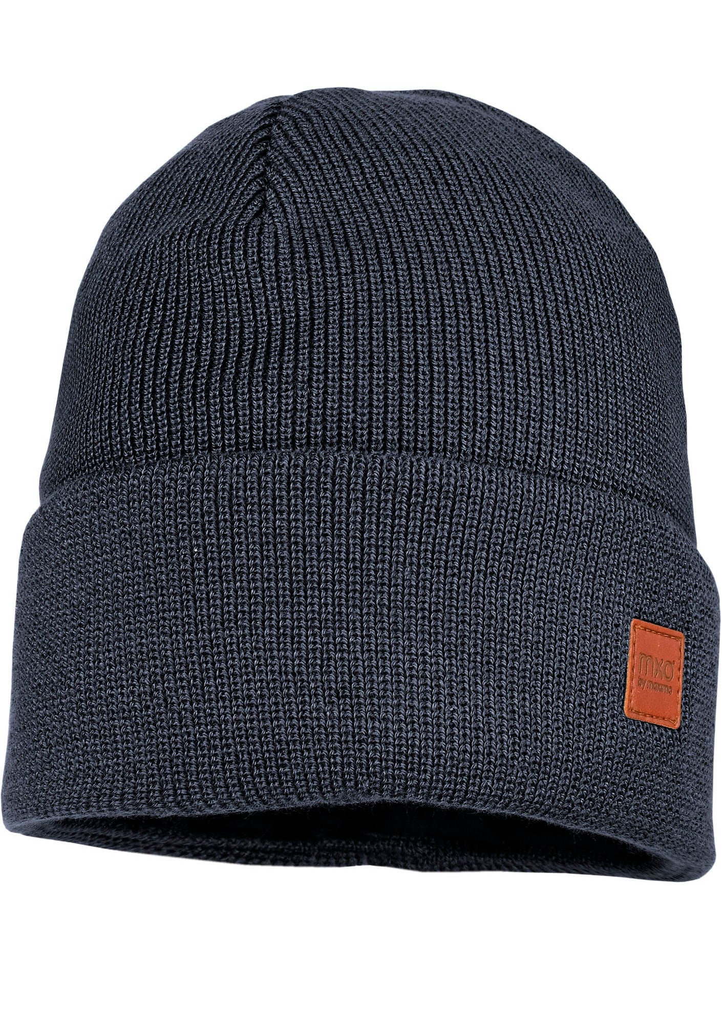 Beanie MAXIMO, Baby, Gr. 57, blau, Strick, Baumwolle, unifarben, Mützen, Strick, breiter Umschlag, gefüttert, wärmend, weich, unifarben Image