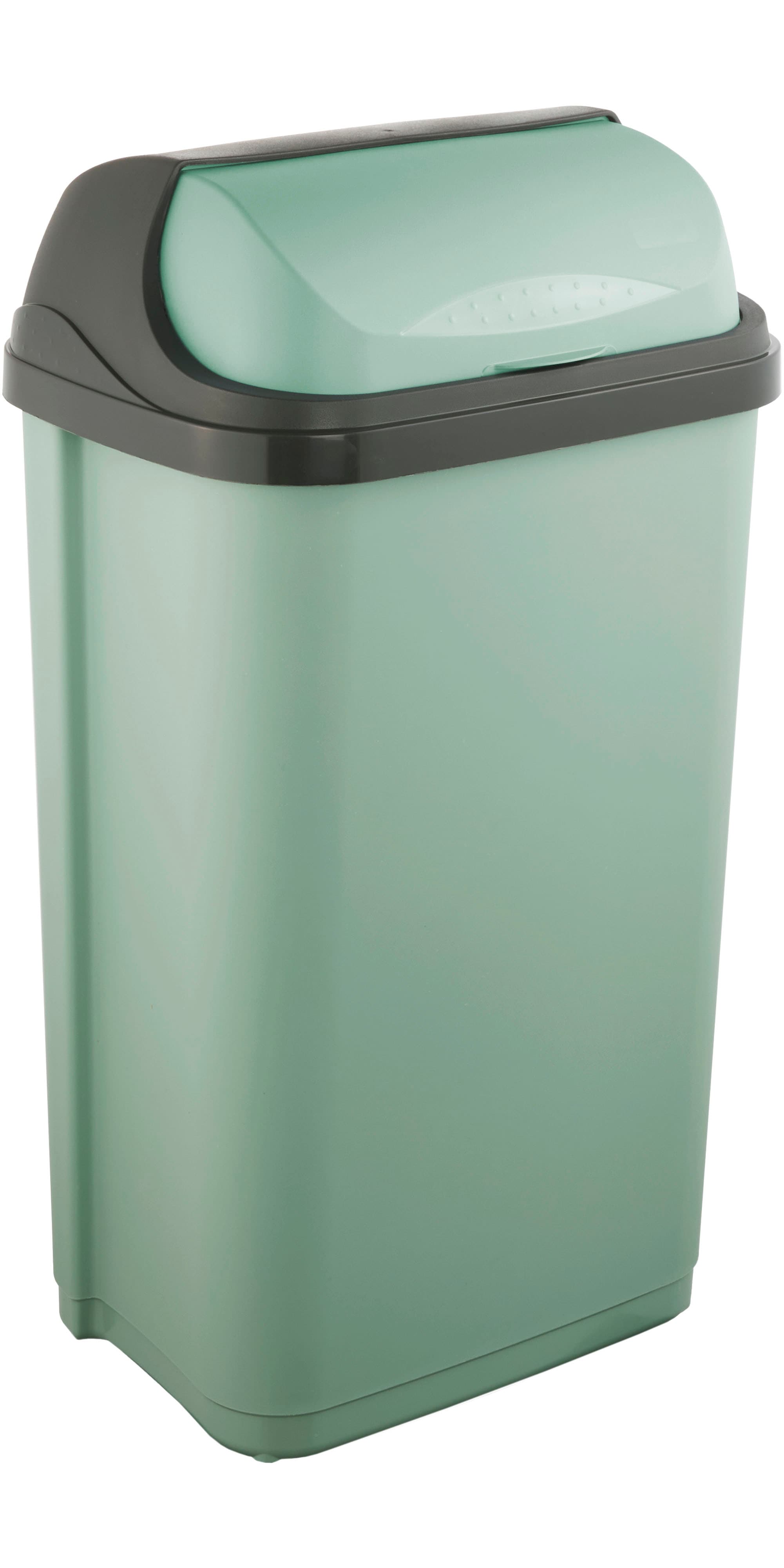 Mülleimer KEEEPER "rasmus, Abfallbehälter mit Rolldeckel", grün (nordic grün), B:39cm H:67,5cm T:29,5cm, Kunststoff, Mülleimer, Mülleimer, 50 l, Made in Europe, 39 x 29,5 x 67,5 cm