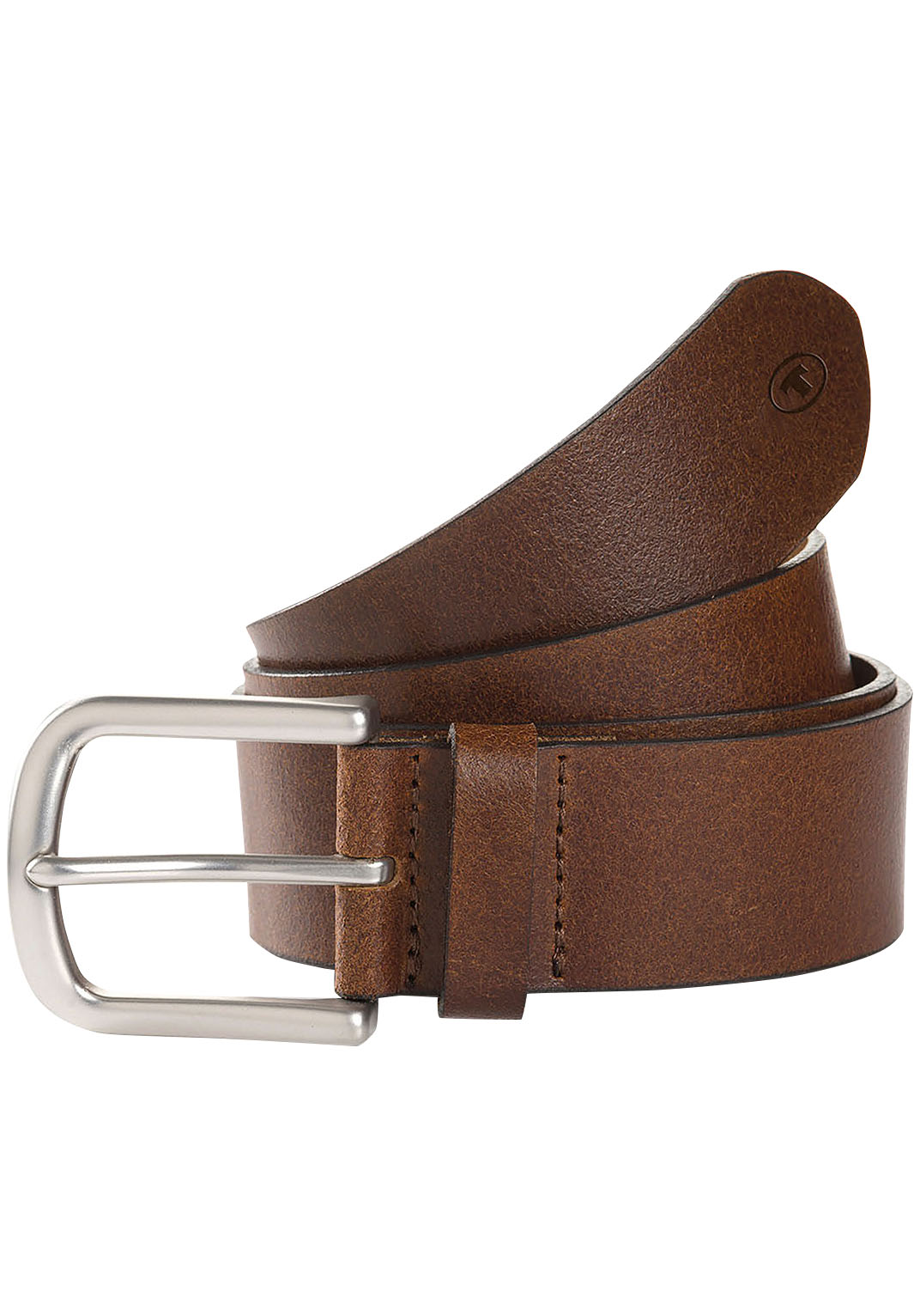 Synthetikgürtel TOM TAILOR "TTMARIO", Damen, Gr. 75, braun (cognac), Rindsleder, unifarben, Basic, Gürtel, 4 cm breiter Kinder Gürtel, Jungs Image