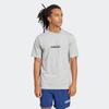 T-Shirt ADIDAS SPORTSWEAR "M LIN SJ T", Herren, Gr. M, grau (medium grau heather, schwarz), Obermaterial: 100% Baumwolle, sportlich, Rundhals, Shirts