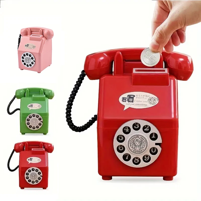 Retro Telephone Money Jar Boys and Girls Gift Children Photography Props Storage Jar Room Photo Props Decoration Gifts