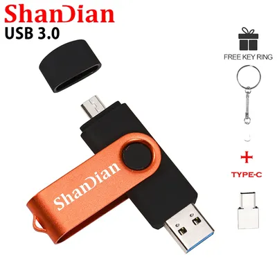 Hochgeschwindigkeits-OTG-USB 3.0-Flash-Laufwerk, 64 GB, 32 GB, Smartphonespeicher, Mini-USB-Stick, Image