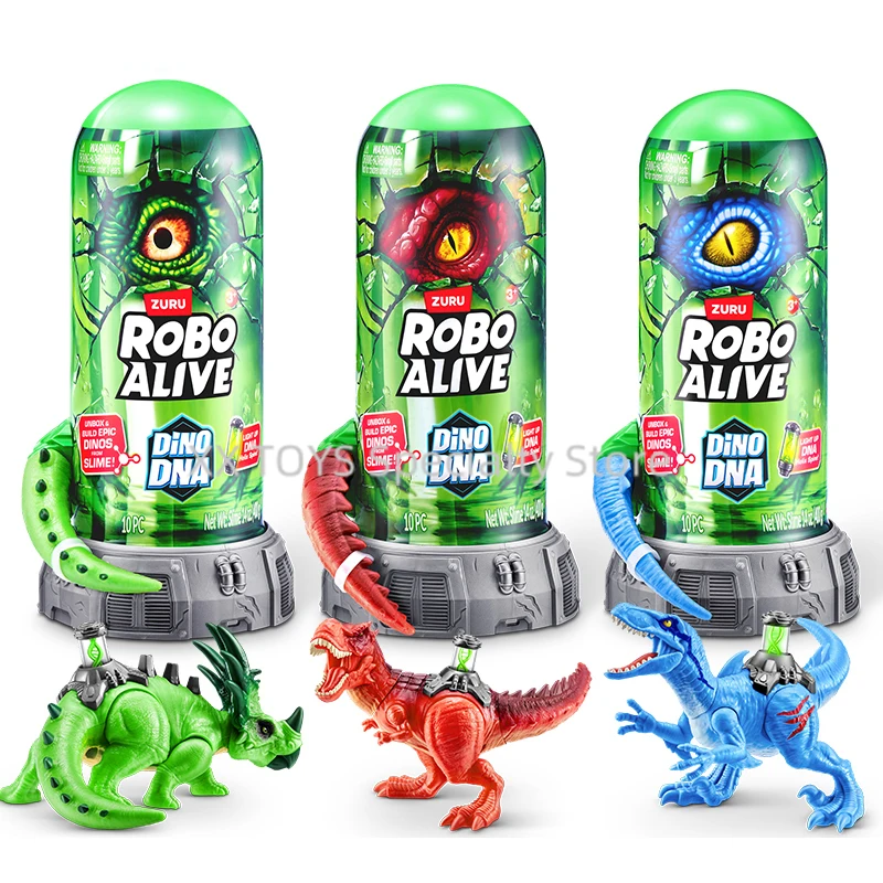 ZURU Robo Alive Dino DNA Serie Dinosaurier Spielset Tyrannosaurus Rex Ceratopsian Velociraptor Jungen Schatzsuche Überraschungsspielzeug Image