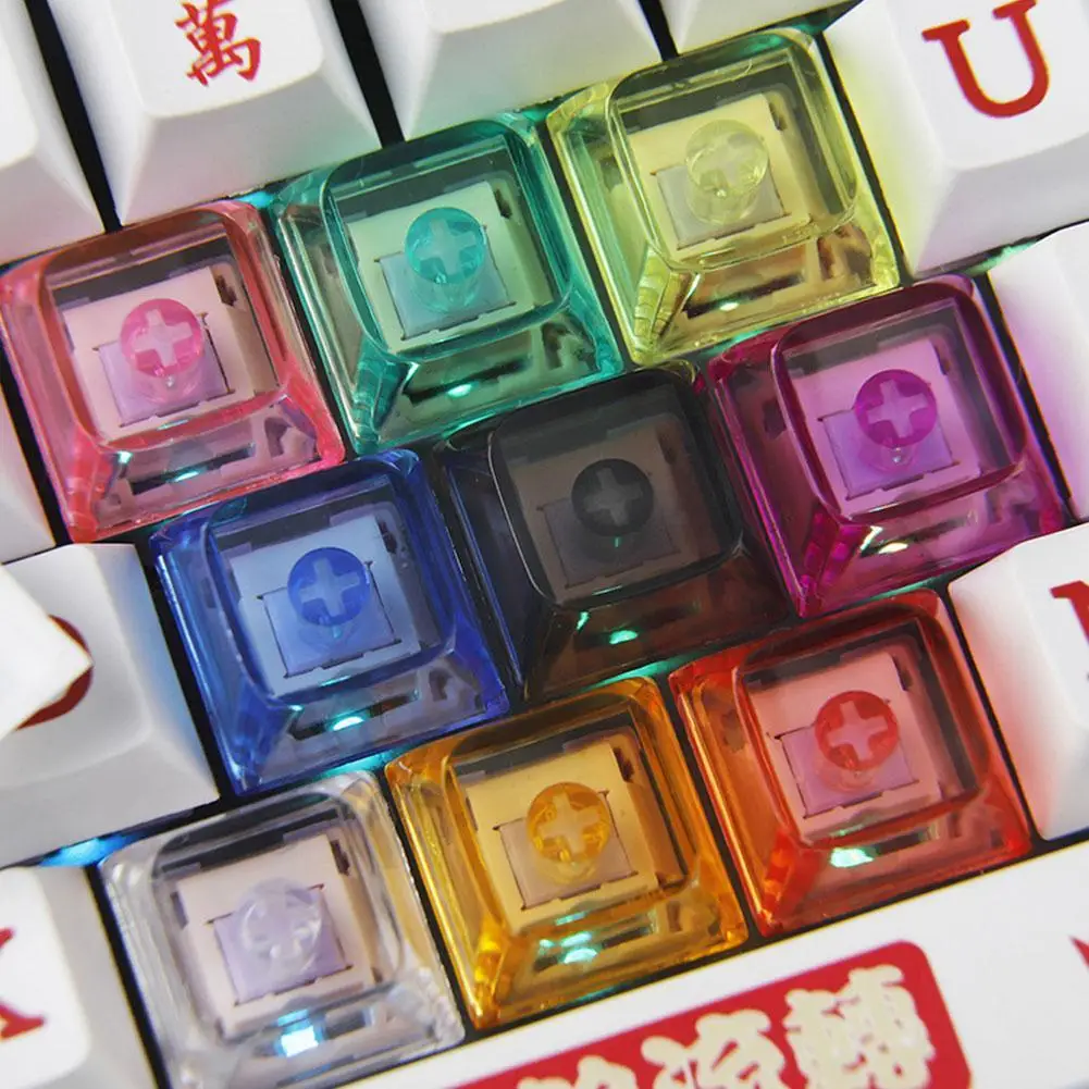 Xda2 Tasten kappen PC bunte transparente mechanische Tastatur kappen leer angepasste Gamer Kristall Tasten kappen für MX-Schalter Image