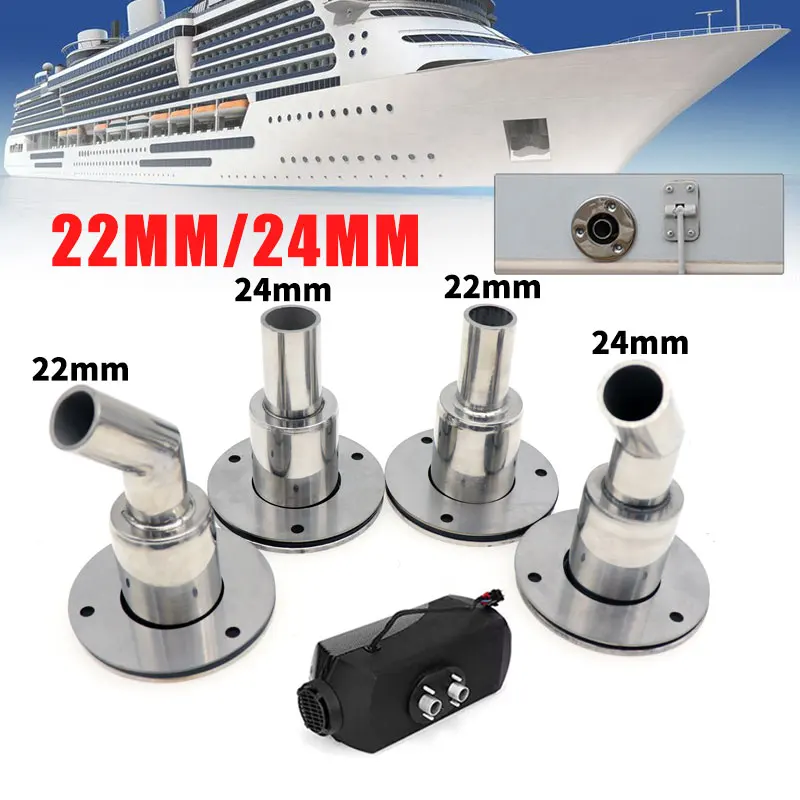 22/24mm Edelstahl durch Rumpf Auspuff Haut Fitting Rohr buchse Hardware Teil der Luft Diesel Heizung für Boot Marine Truck