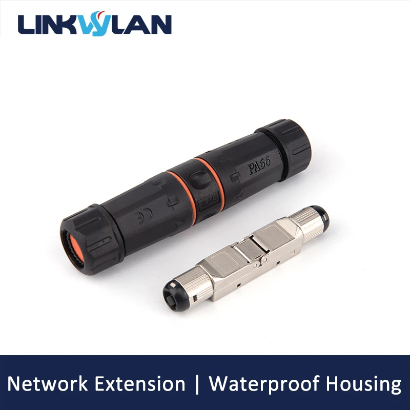 Linkwylan IP68 Wasserdichter RJ45-Feldverlängerungsstecker, vollständig abgeschirmter, werkzeugloser Typ, werkzeuglose Verbindung für Cat6 6A Cat7-Kabel Image