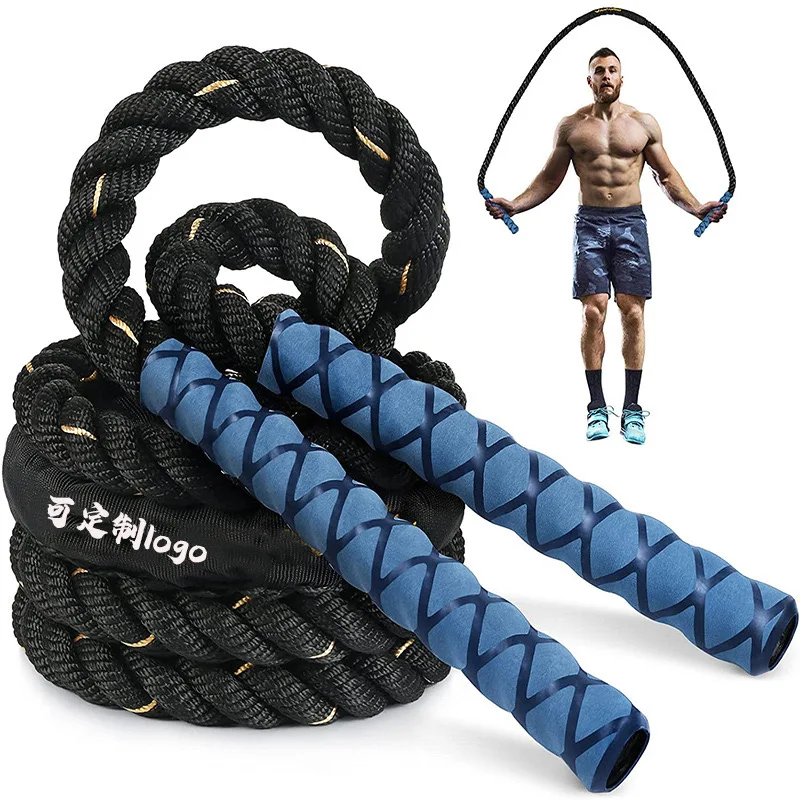 25 mm * 3 m gewichtetes Springseil für Fitness, schweres Springseil, 10 Fuß, Damen, Herren, Workout, Kampfseile, Fitness-Training, Springseil