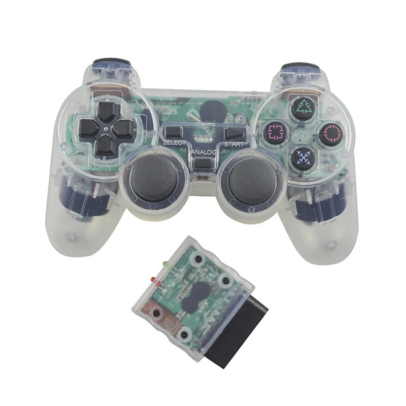 2,4 GHz Kabelloser Gamepad für PS2-Controller für Playstation 2 Konsole Joystick mit Doppelter Vibrationsfunktion Kabelloser Joypad-Controller Image