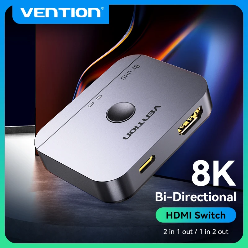Vention HDMI Switcher 8K Bi-Direction 2.1 HDMI Switch 1x2/2x1 Adapter 2 in 1 Out Konverter für PS4/5 Xiaomi TV Box HDMI Splitter Image