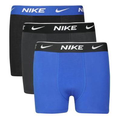 Boxershorts NIKE SPORTSWEAR "EVERYDAY COTTON 3PK BOXER BRIEF für Kinder", Kinder, Gr. XL (164/170), blau (blau, anthrazit, schwarz), Single Jersey, Obermaterial: 95% Baumwolle, 5% Elasthan, Unterhosen, für Kinder Image